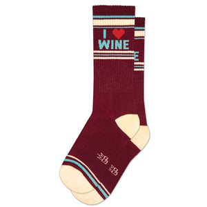 I ❤️  WINE Gym Socks